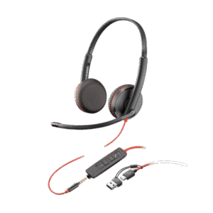 Poly (Plantronics) Blackwire 3225 stereo wired headset.