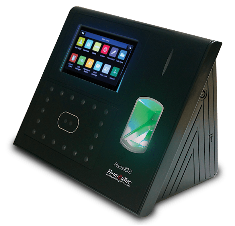 FingerTec Face ID 2, which is a biometric time attendance and access control system.