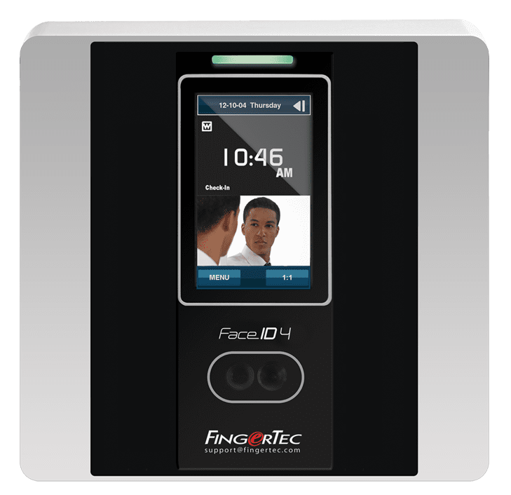 FingerTec Face ID 4 time and attendance biometric terminal.
