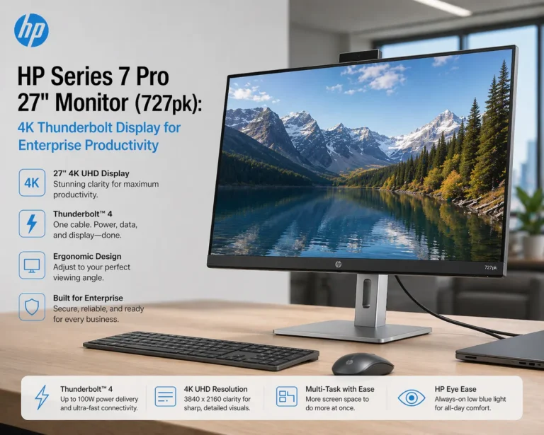 Image includes the text as HP Series 7 Pro 27" 727pk Monitor